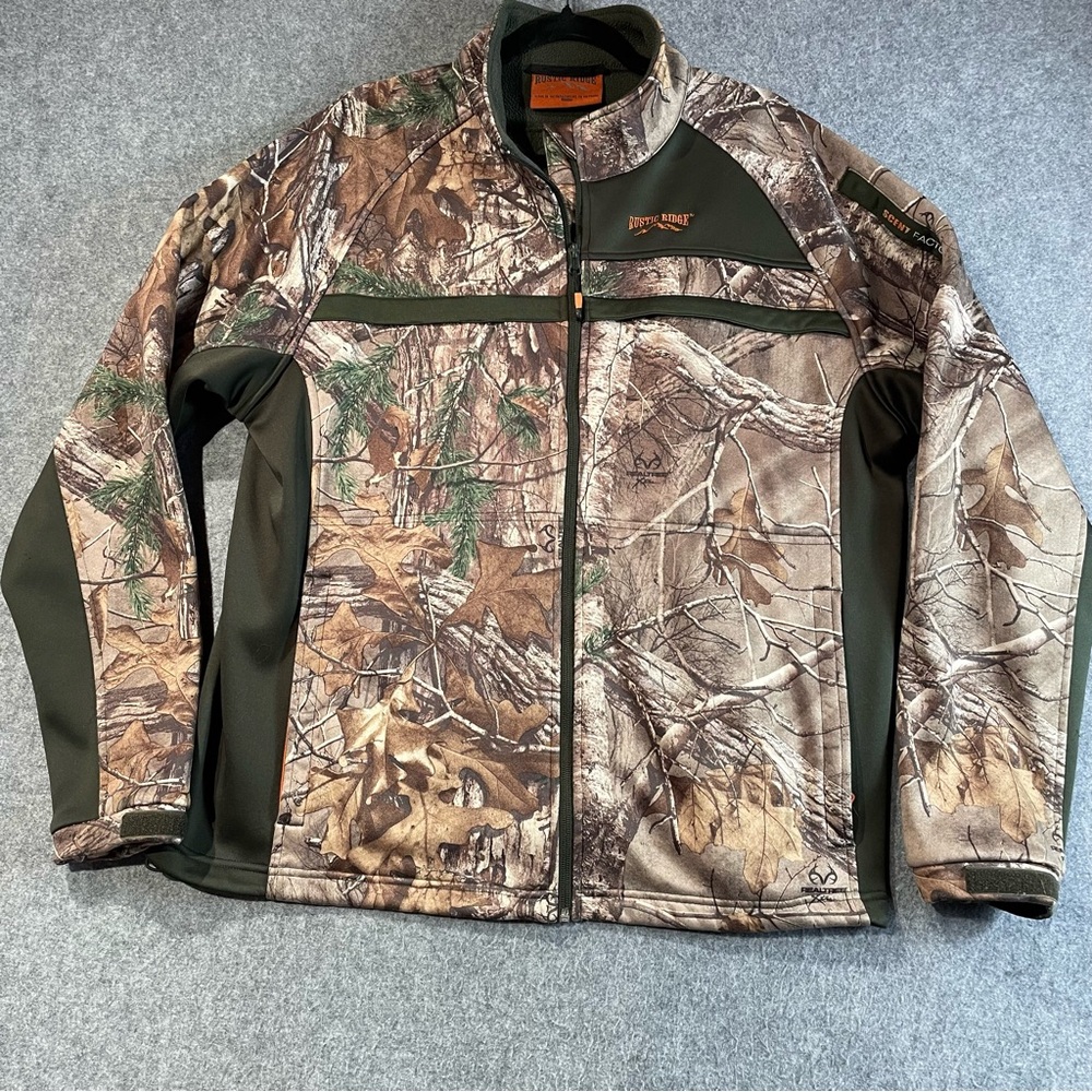 Rustic Ridge Men's Woodland Camouflage Performance Jacket Men’s Size XL